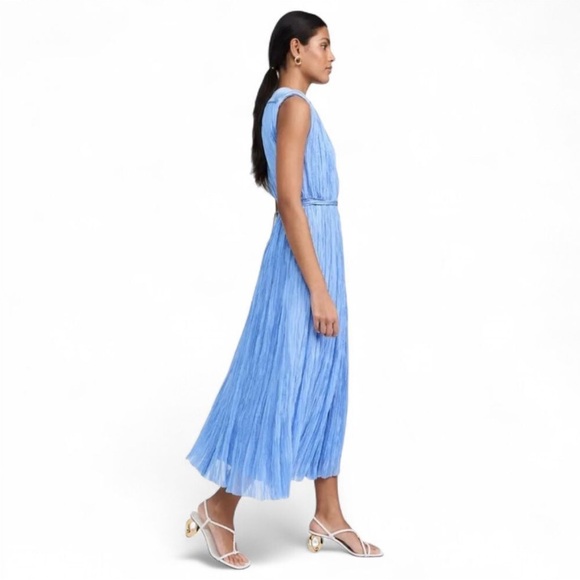 NWT Aje Midi Dress Pleated Blue 4 - Picture 7 of 12